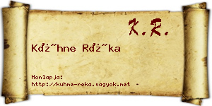 Kühne Réka névjegykártya